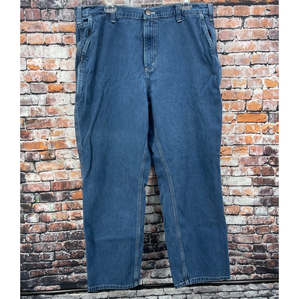Carhartt Dungaree Fit Carpenter Jeans Mens 38x30 Blue Cotton Denim Work Pants